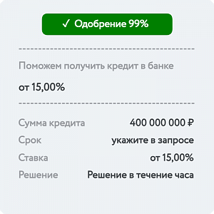 Кредит 400 млн. ₽