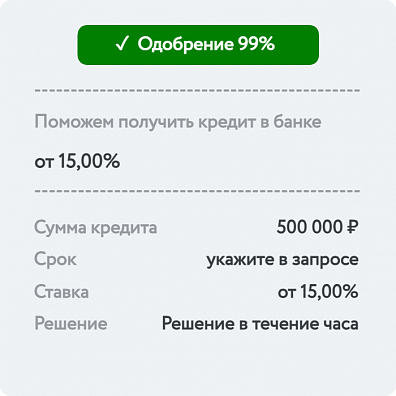 Кредит 500 тыс. ₽